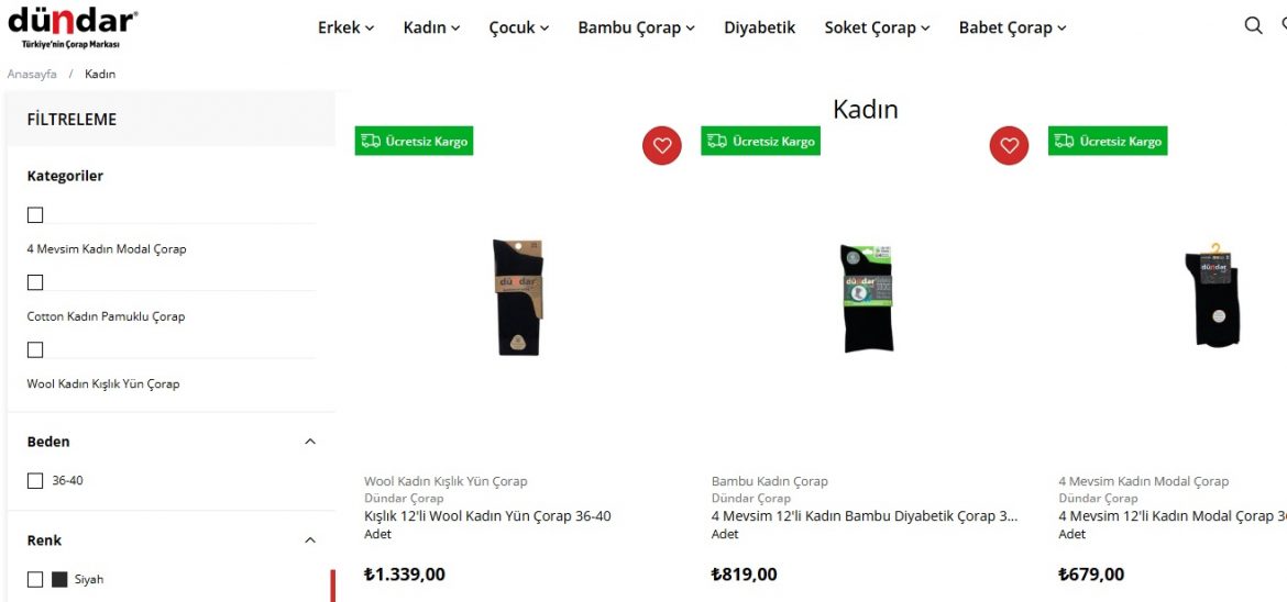 kadın çorap