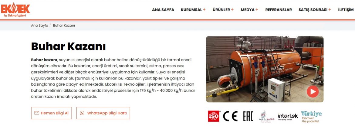 Endüstriyel buhar kazanı